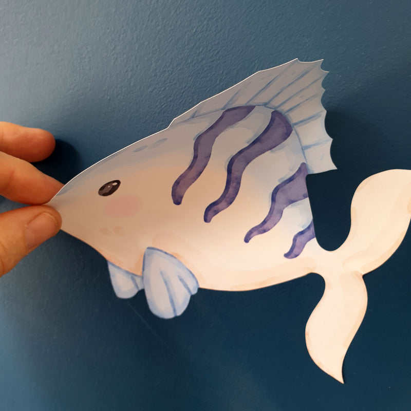 Repositionable Sea Animals Wall Stickers - Ocean Creatures Decals Kids Room Decor L202