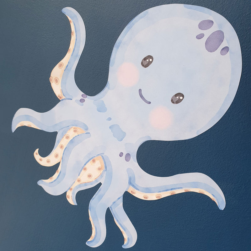 Repositionable Sea Animals Wall Stickers - Ocean Creatures Decals Kids Room Decor L202