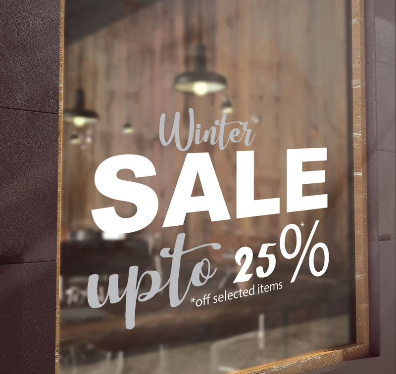 Winter SALE Upto 25%, 50%, 75% Vinyls Shop Window Display Wall Decals Stickers S41