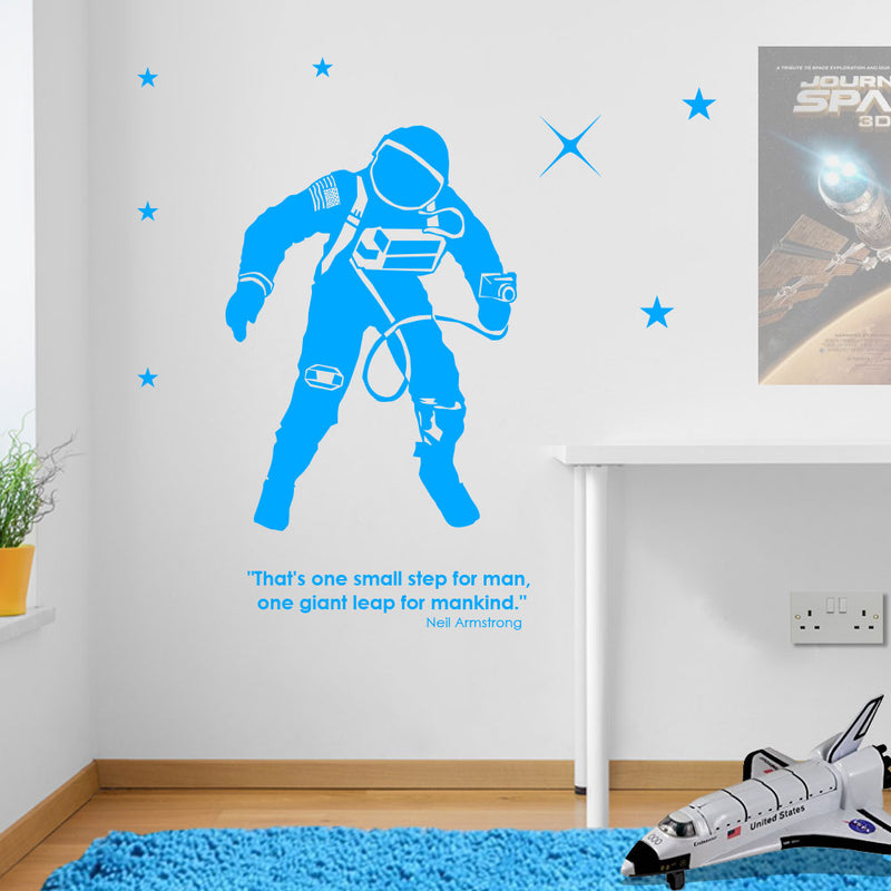 Astronaut Quote Armstrong Wall Stickers Decals Kids Decor Window Colourful A140