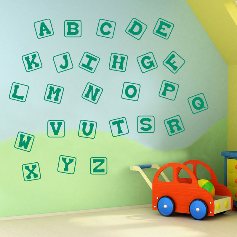 Alphabet Letters A to Z Wall Stickers Decal Nursery School Children Kids A131