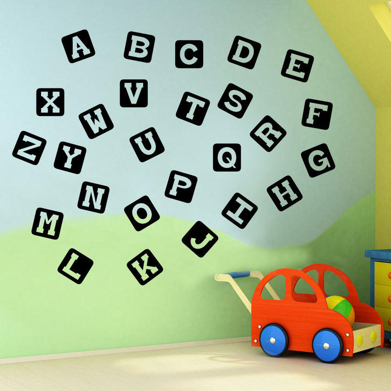 Alphabet Letters A to Z Wall Stickers Decal Nursery School Children Kids A130