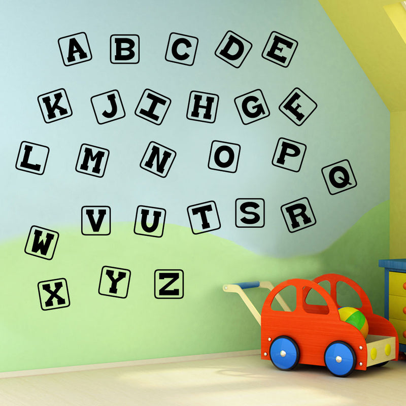 Alphabet Letters A to Z Wall Stickers Decal Nursery School Children Kids A131
