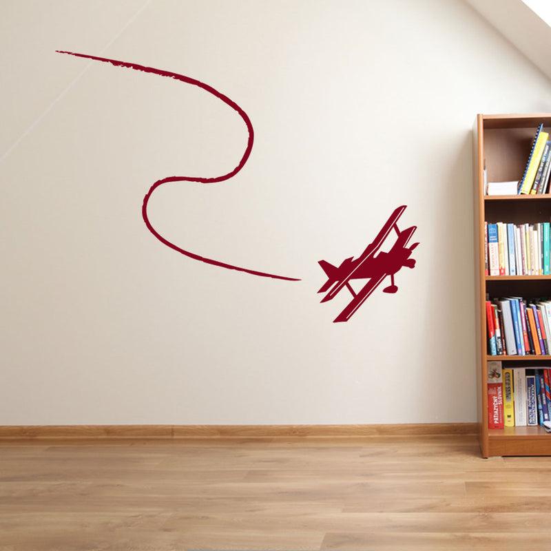 Plane Aircraft Contrail Wall Stickers Decals Kids Decor Window Fun Vinyl A166