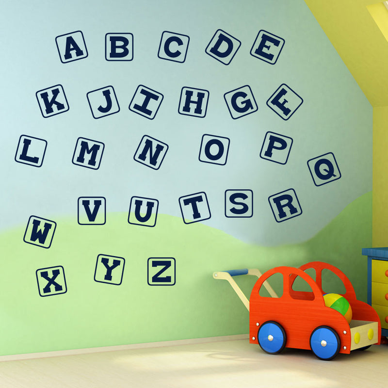 Alphabet Letters A to Z Wall Stickers Decal Nursery School Children Kids A131