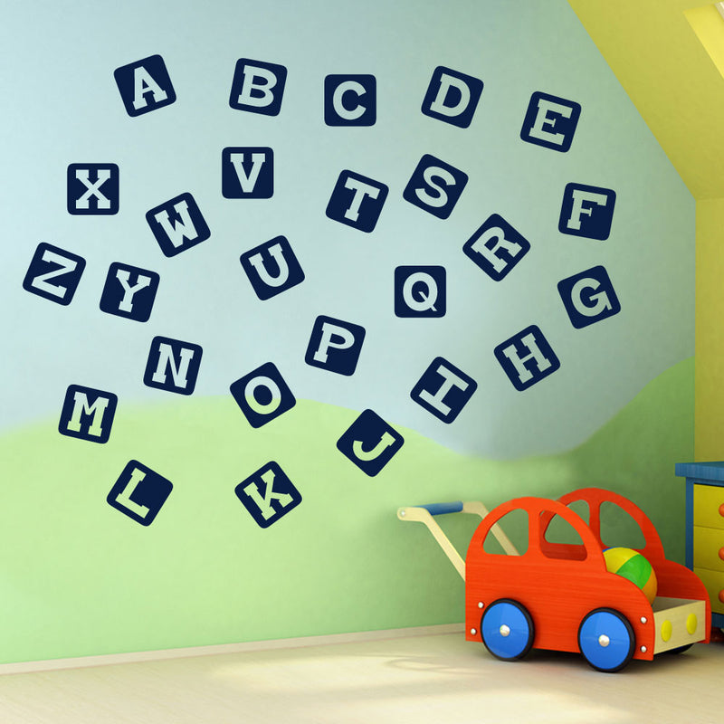 Alphabet Letters A to Z Wall Stickers Decal Nursery School Children Kids A130