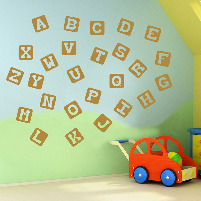 Alphabet Letters A to Z Wall Stickers Decal Nursery School Children Kids A130