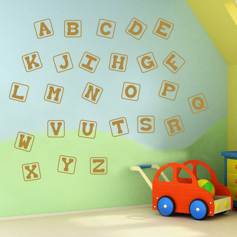 Alphabet Letters A to Z Wall Stickers Decal Nursery School Children Kids A131