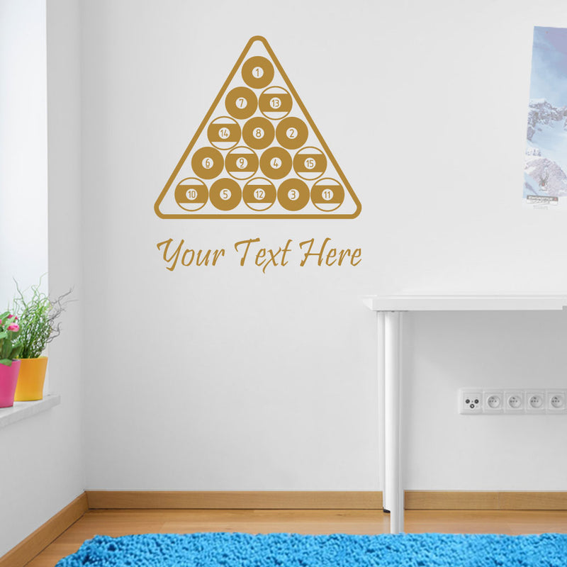 Pool Balls Triangle Personalised Wall Sticker Decal Kids Decor Window Vinyl A169