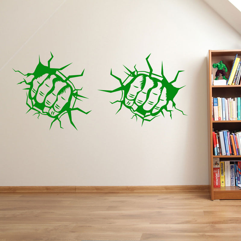 Two Fists Hands Punch Wall Sticker Decal Set Kid Decor Window Fun Colourful A153