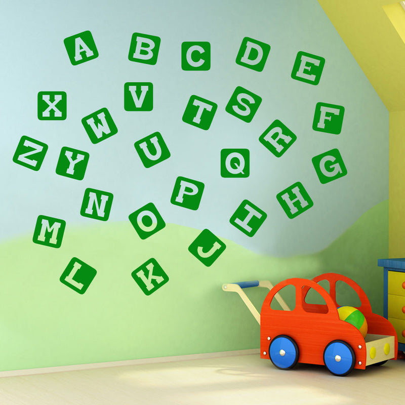 Alphabet Letters A to Z Wall Stickers Decal Nursery School Children Kids A130