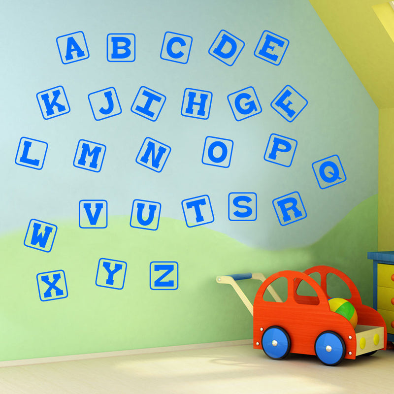 Alphabet Letters A to Z Wall Stickers Decal Nursery School Children Kids A131