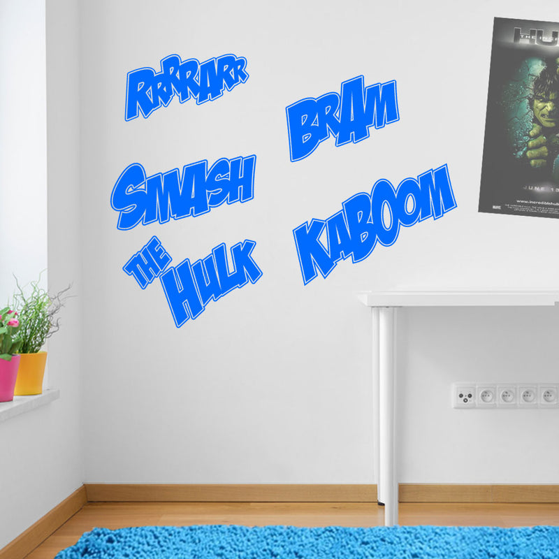 Smash Hulk Kaboom Wall Stickers Decal Kids Decor Window Fun Vinyl Colourful A160