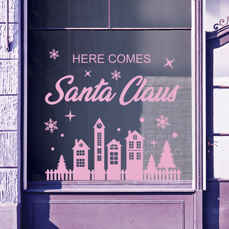 Christmas Shop Window Santa Xmas Baubles Decal Display Wall Stickers Festive B63