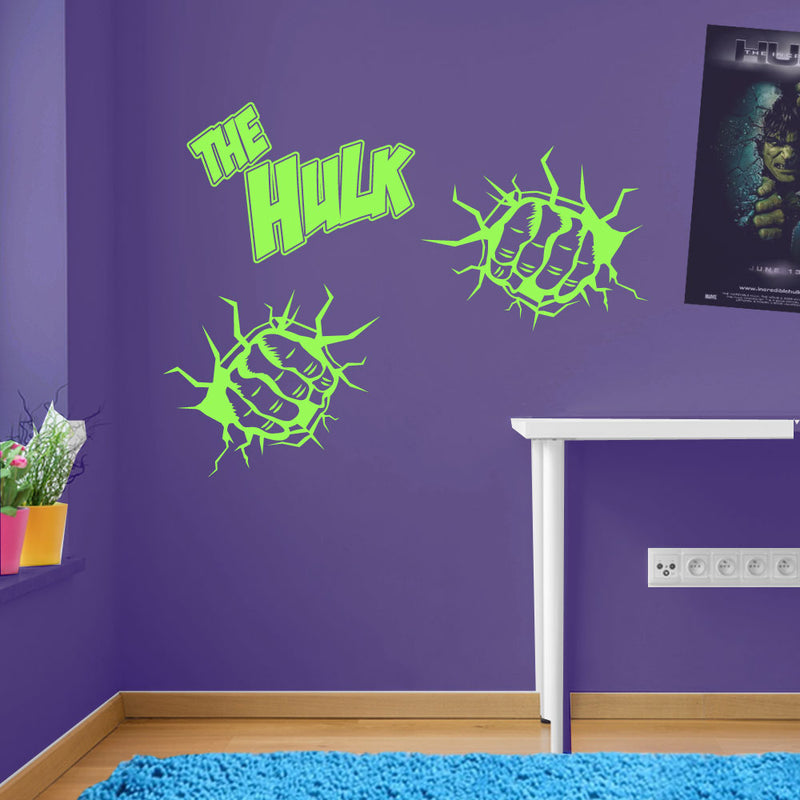 Hulk Two Fists Wall Stickers Decals Kids Decor Window Fun Vinyl Colourful A156