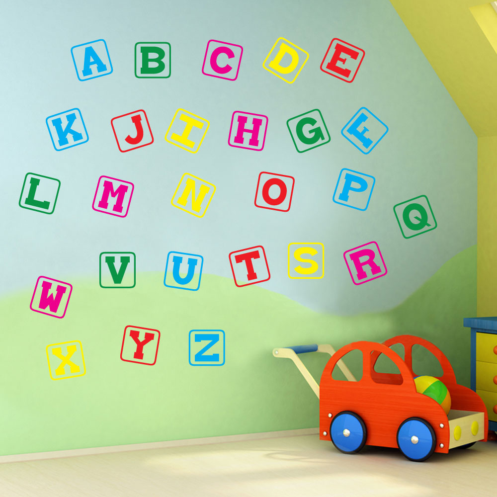 Alphabet Letters A to Z Wall Stickers Decal Nursery School Children Kids A131