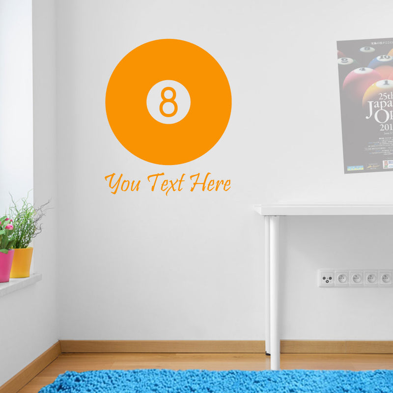 Pool Ball Personalised Wall Stickers Decal Decor Window Fun Vinyl Colourful A164