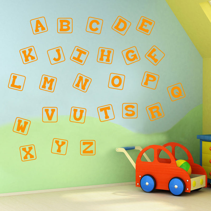 Alphabet Letters A to Z Wall Stickers Decal Nursery School Children Kids A131
