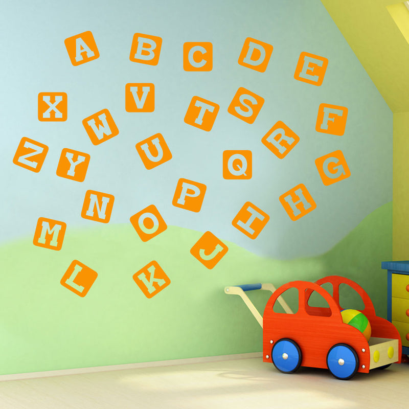 Alphabet Letters A to Z Wall Stickers Decal Nursery School Children Kids A130