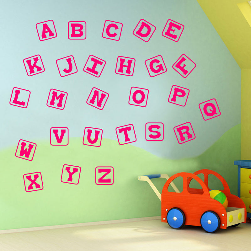 Alphabet Letters A to Z Wall Stickers Decal Nursery School Children Kids A131