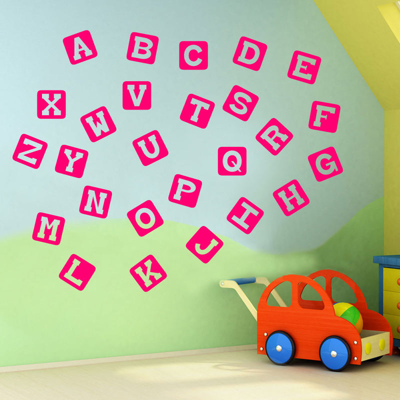 Alphabet Letters A to Z Wall Stickers Decal Nursery School Children Kids A130