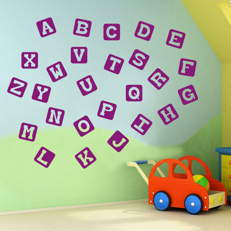 Alphabet Letters A to Z Wall Stickers Decal Nursery School Children Kids A130