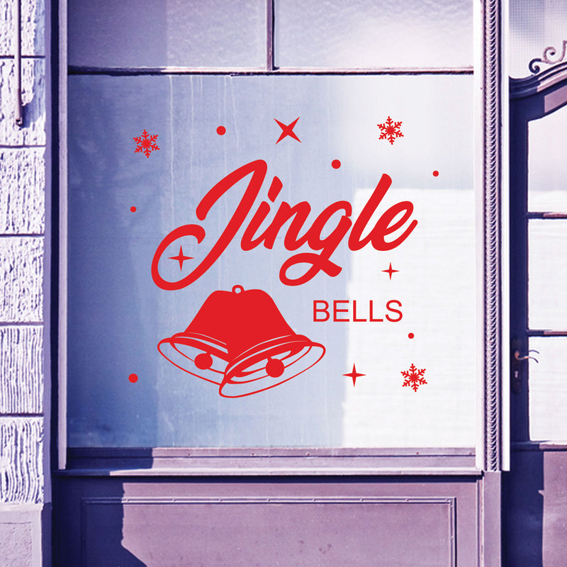 Christmas Shop Window Jingle Bells Display Xmas Wall Stickers Festive B55
