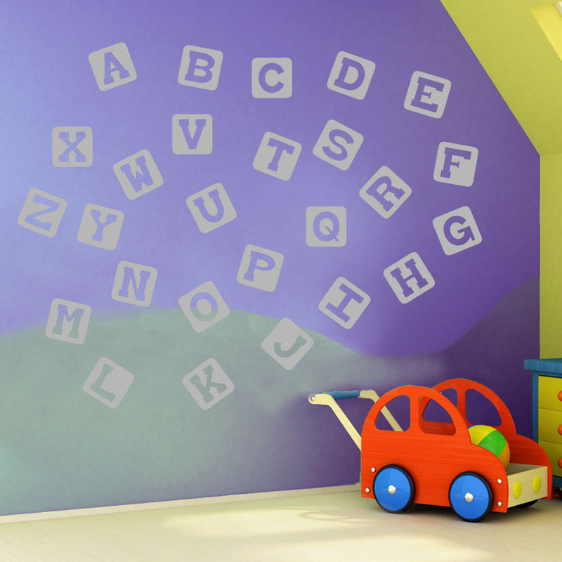 Alphabet Letters A to Z Wall Stickers Decal Nursery School Children Kids A130