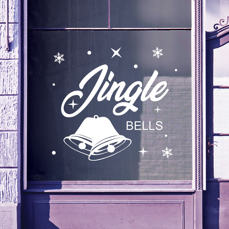 Christmas Shop Window Jingle Bells Display Xmas Wall Stickers Festive B55