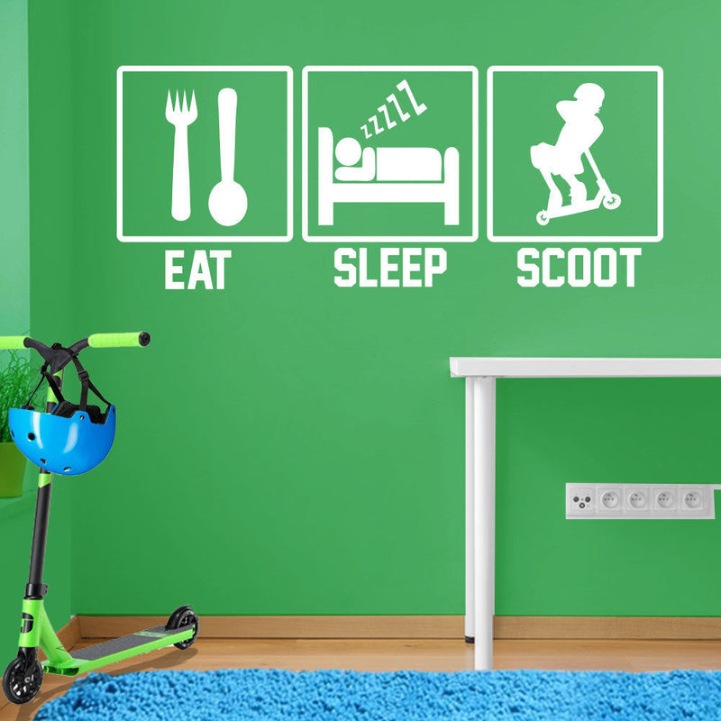 Eat, Sleep, Scoot Wall Sticker A101