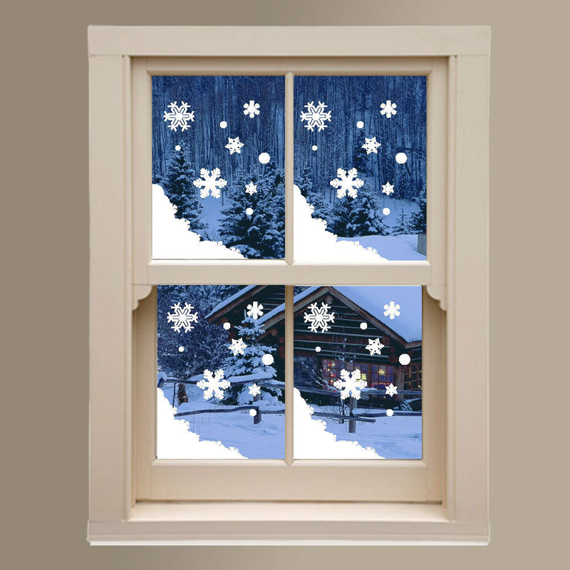 Christmas Xmas Display Shop Window New Snow Flakes Snowy Decals Stickers A290
