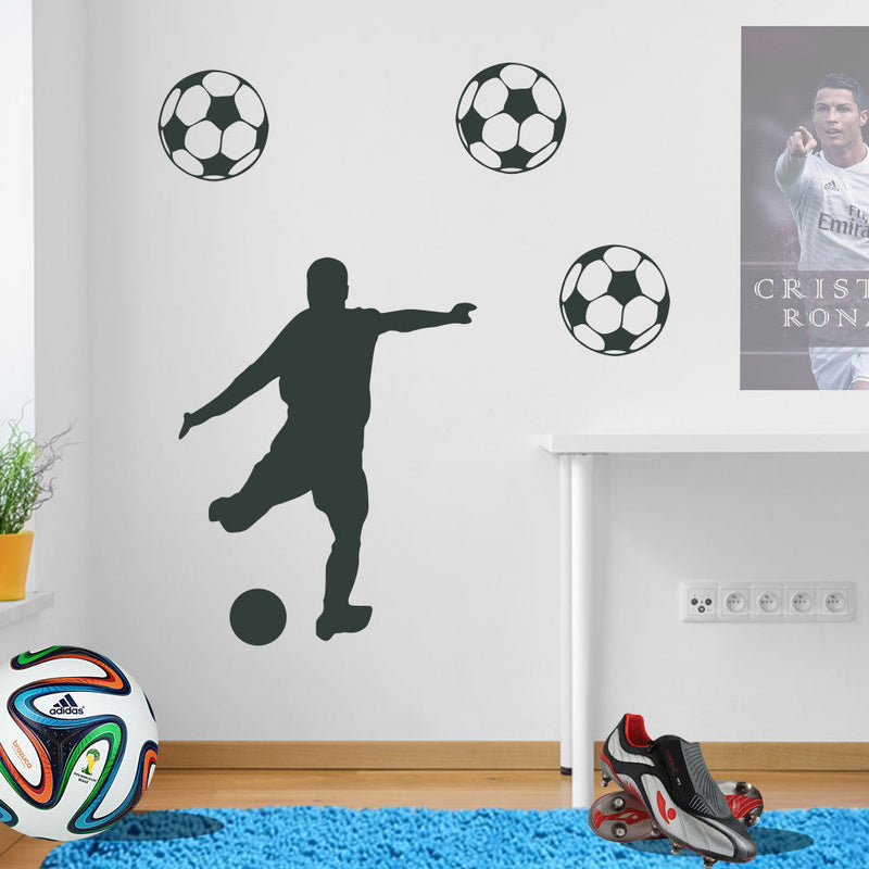 Kicking Football Player Wall Sticker A75