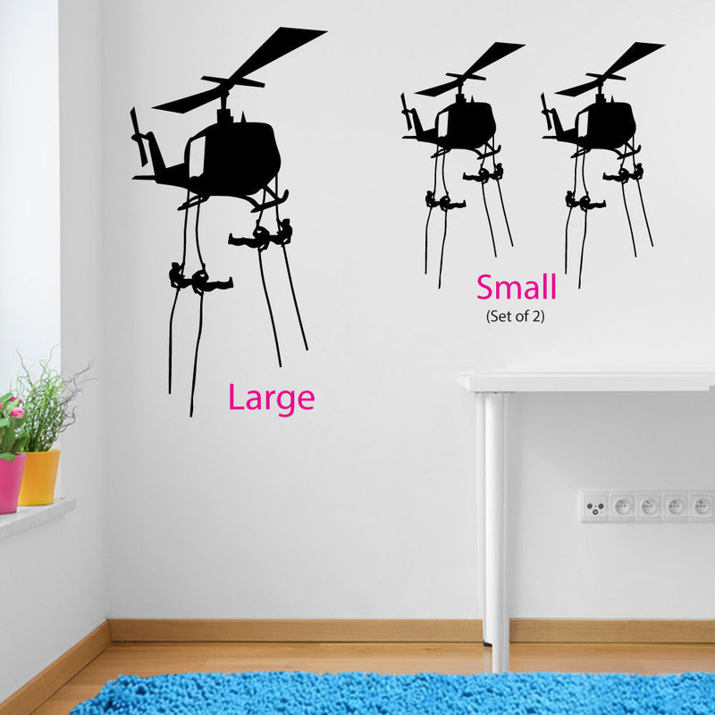 Helicopter and Soldiers Wall Sticker A99