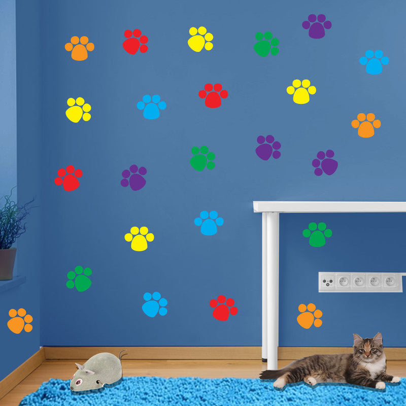 Stickers Cat Prints Paw Feet Children’s Nursery Vinyl Art Decal Decor New B4