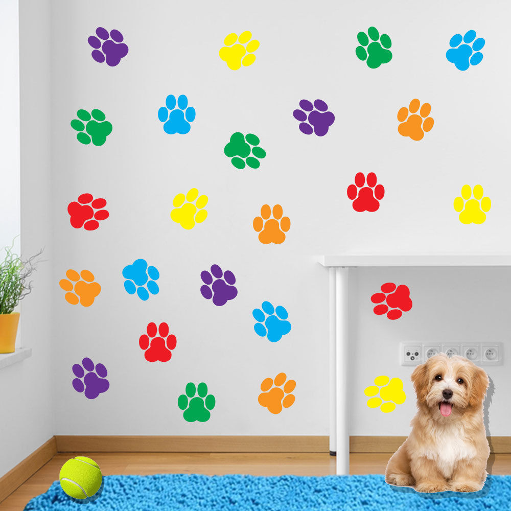 Stickers Dog Prints Paw Feet Children’s Nursery Vinyl Art Decal Decor New B5