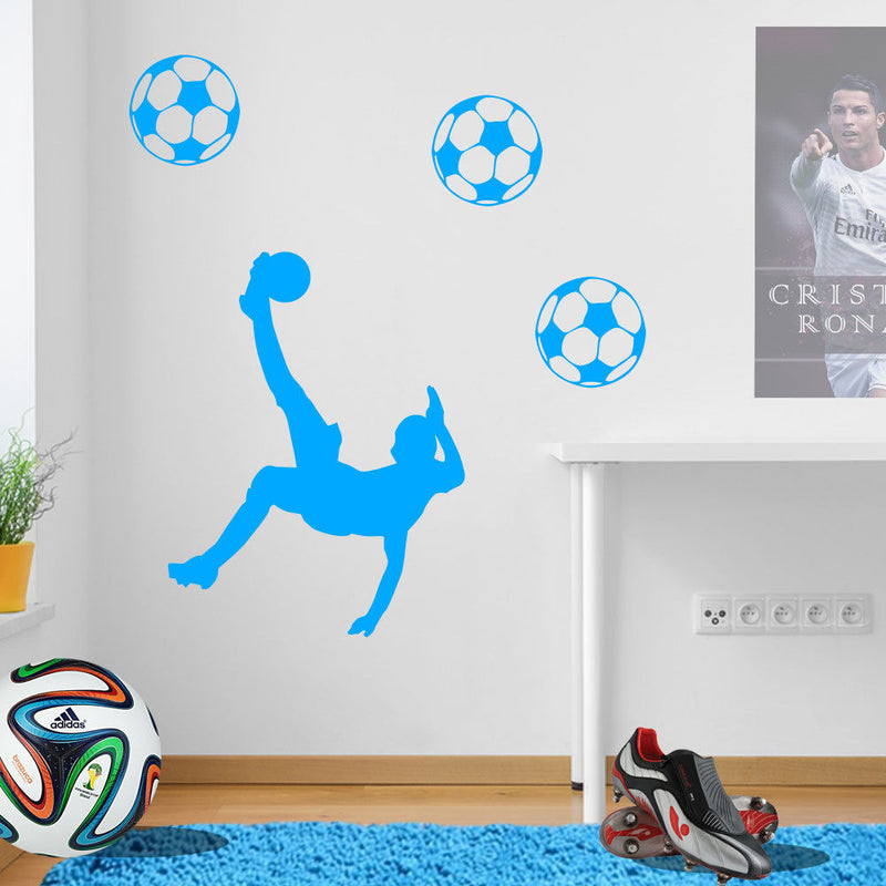 Jumping Football Player Wall Transfer A78