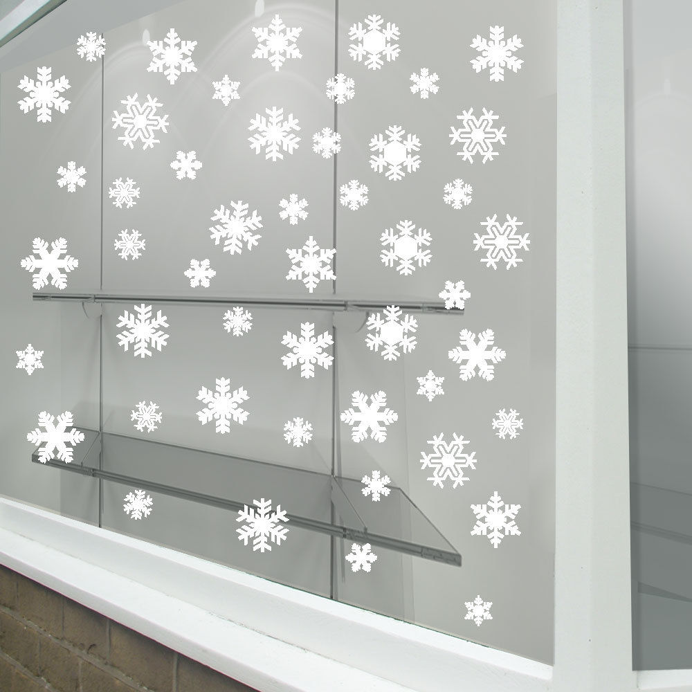 Christmas Xmas Snow Flakes Display Shop Window Decorations Decals Stickers A289