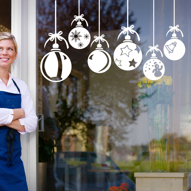 Christmas Baubles Display Stickers A54