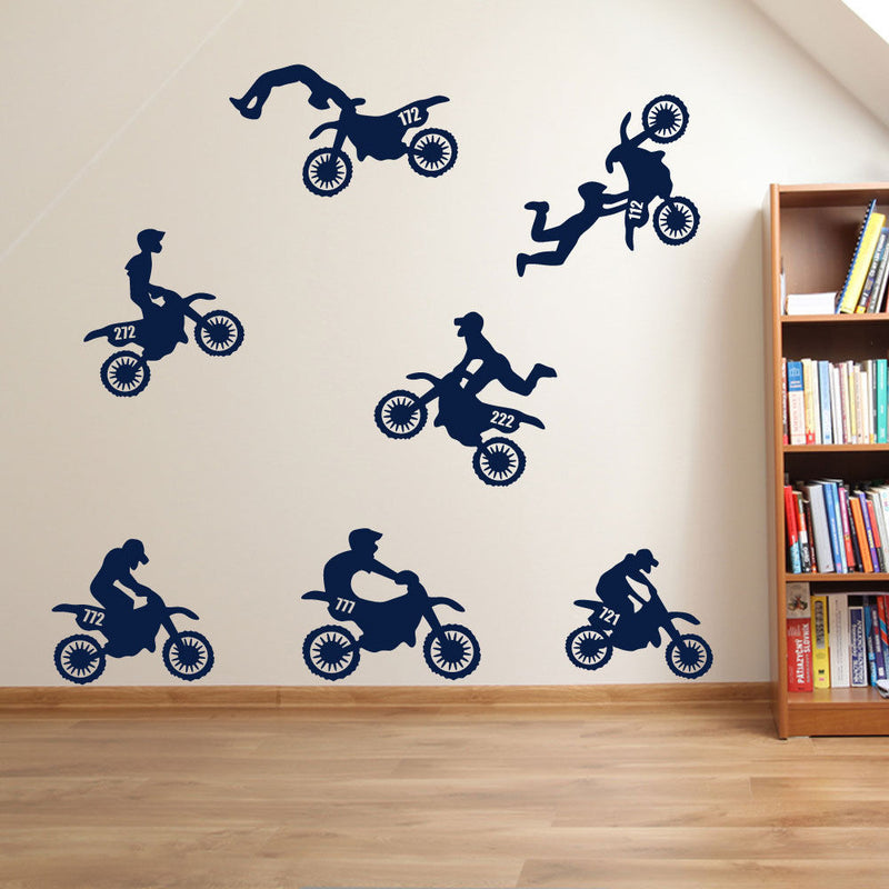 Motorbike Stunt Rider Sticker Set A61