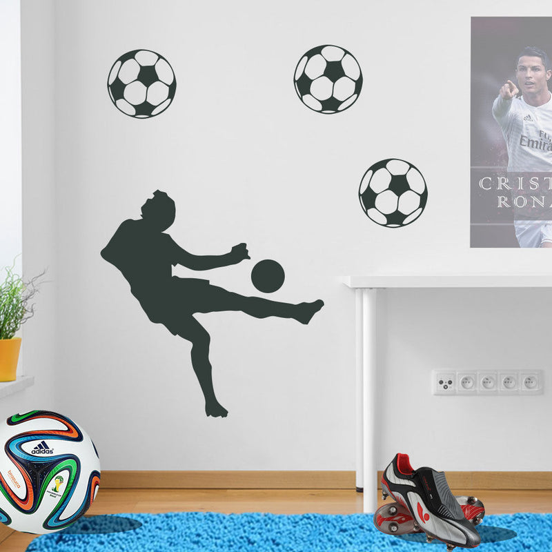 Jumping Football Player Decal A72