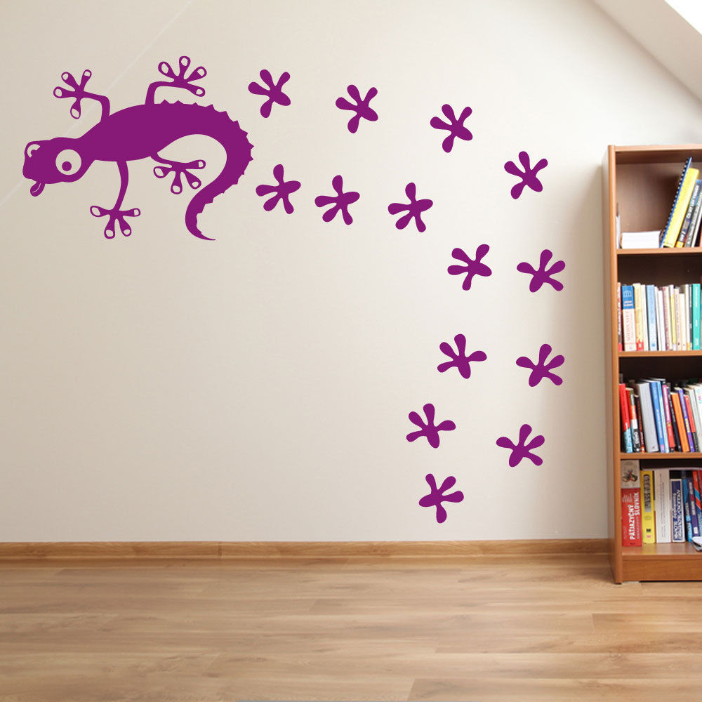 Lizard And Footprint Wall Stickers A63