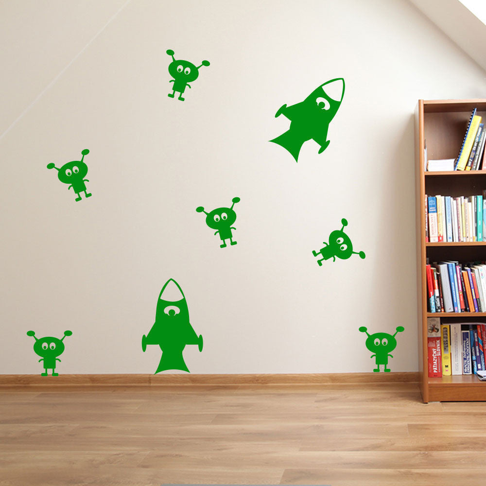 Rockets and Aliens Wall Stickers A31