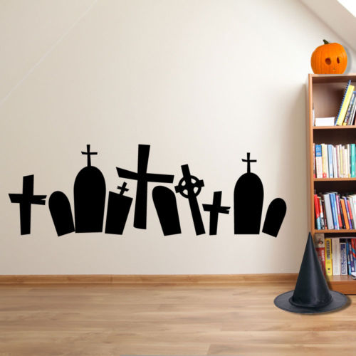 Halloween Grave Yard Spooky Party Creepy Window Wall Stickers Decorations A119