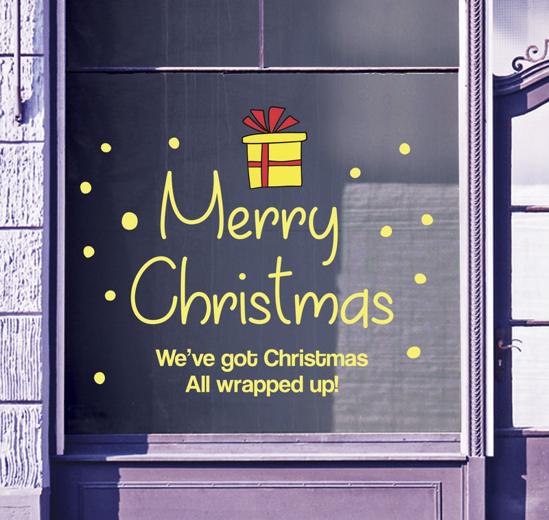 Merry Christmas Shop Window Sticker Festive Xmas Present Sign Display Decal B92M