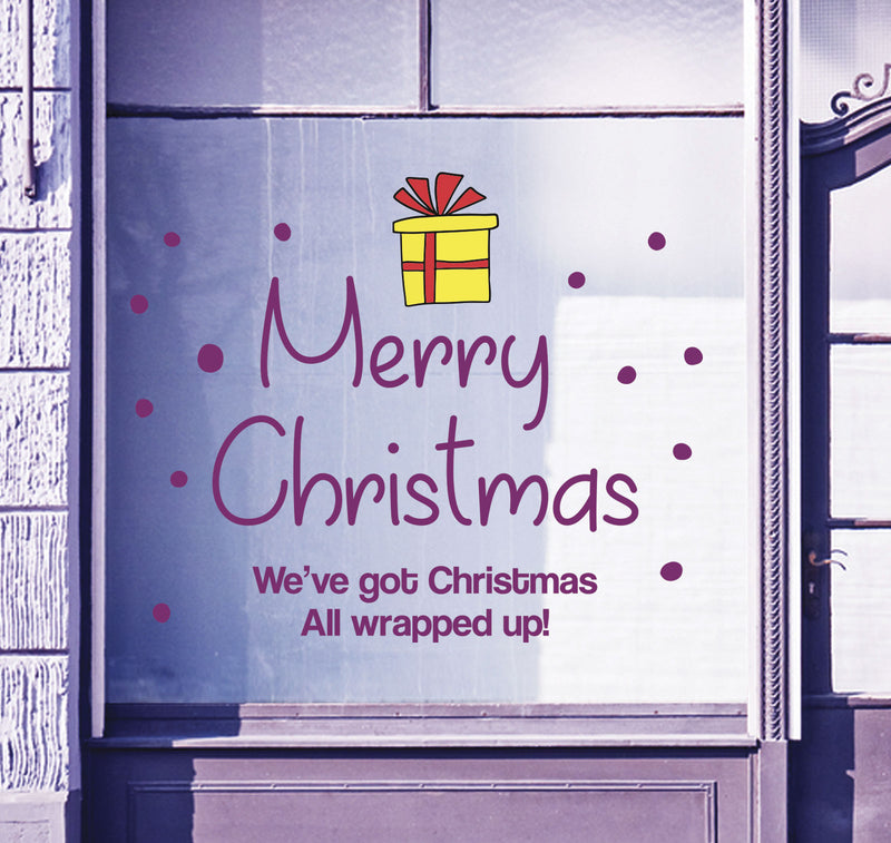 Merry Christmas Shop Window Sticker Festive Xmas Present Sign Display Decal B92L