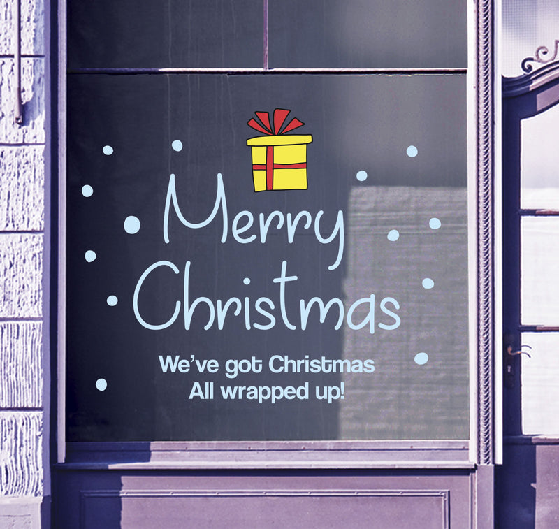 Merry Christmas Shop Window Sticker Festive Xmas Present Sign Display Decal B92L