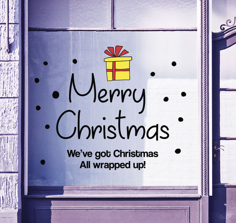 Merry Christmas Shop Window Sticker Festive Xmas Present Sign Display Decal B92M