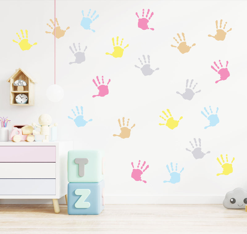 Hand Print Wall Stickers Nursery Playroom Child Kids School Window Colorful A25A