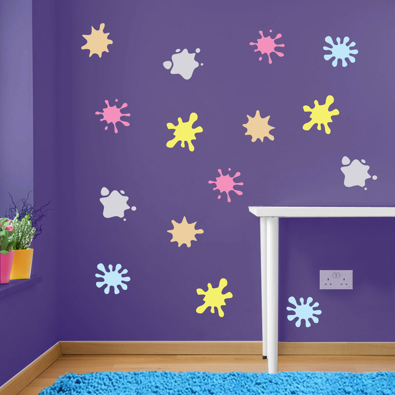 Paint Blobs Wall Stickers Nursery Playroom Child Kids School Window Colorful A26A
