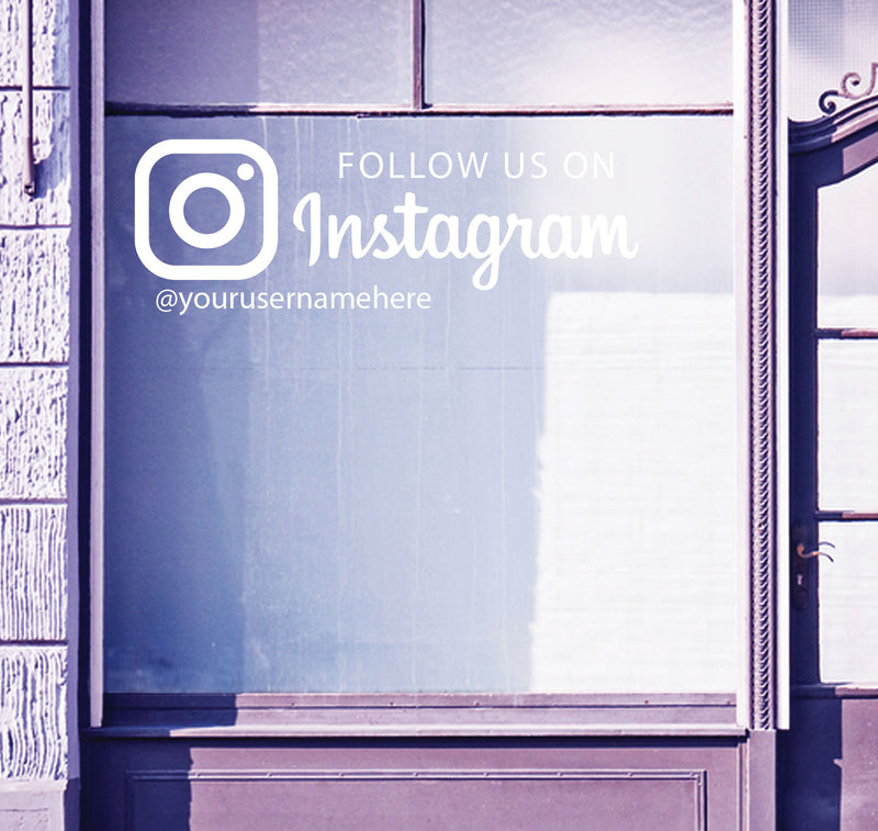 Follow Us Instagram Sign Shop Window Display Store Decal Stickers Signage S43